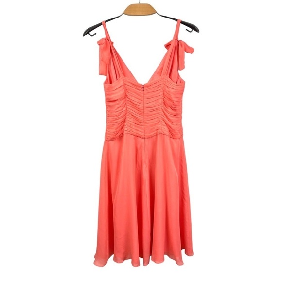 Sandra Angelozzi Coral Silk Midi Dress Size 36/S - Picture 3 of 8